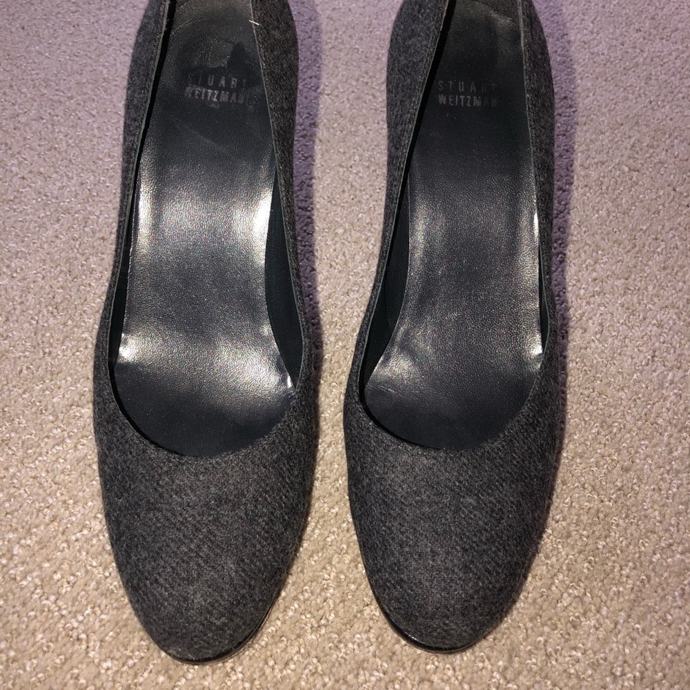 Stuart Weitzman Grey Flannel Platform Pumps